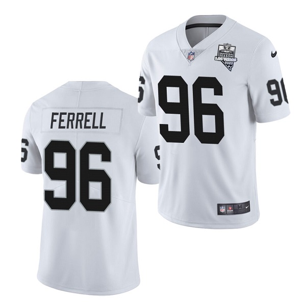 Men's Las Vegas Raiders White #96 Clelin Ferrell 2020 Inaugural Season Vapor Limited Stitched Jersey